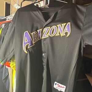 Majestic Arizona Black Purple Gold Baseball Jersey Randy Johnson